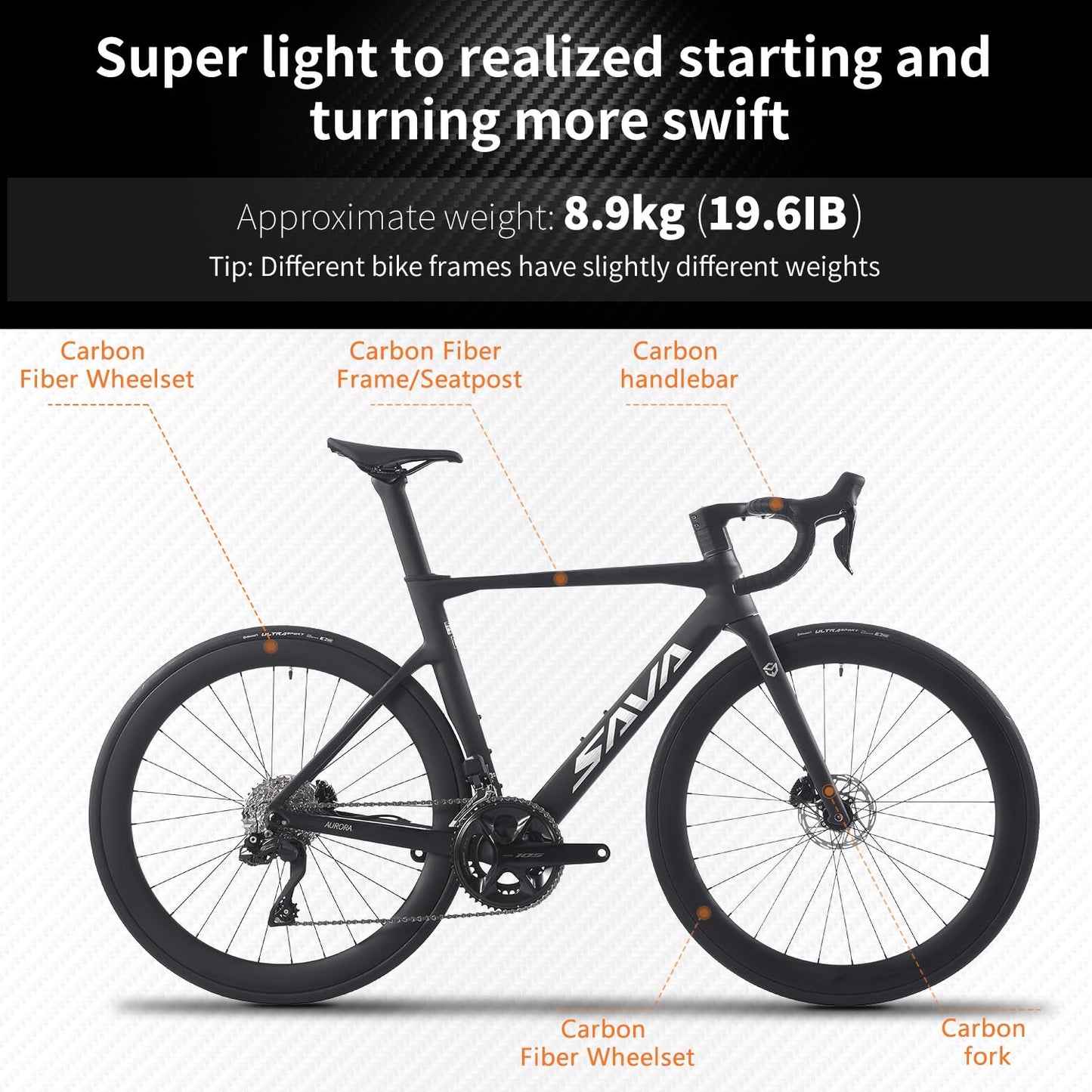 Carbon Road Bike with Shimano 105 Di2 24-Speed