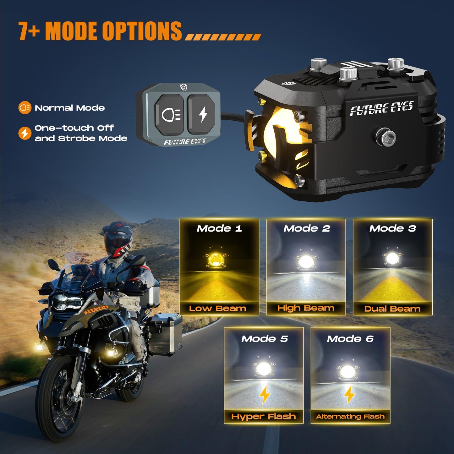 LED Motorcycle Fog Lights & Auxiliary Driving Kit