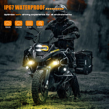 LED Motorcycle Fog Lights & Auxiliary Driving Kit